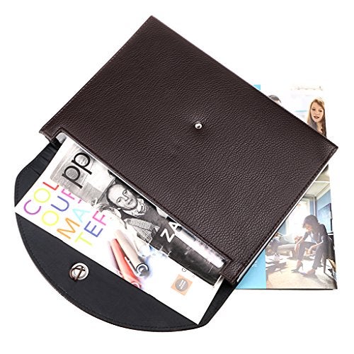 BTSKY PU Leather Expanding File Folders-13 Pockets A4 Letter Size Paper File Folder Accordion Business Document Organizer with Fasteners and Tabs (Brown) - Image 4