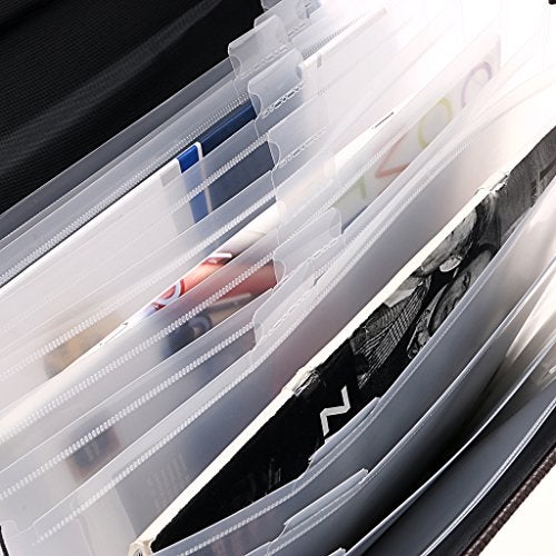 BTSKY PU Leather Expanding File Folders-13 Pockets A4 Letter Size Paper File Folder Accordion Business Document Organizer with Fasteners and Tabs (Brown) - Image 5