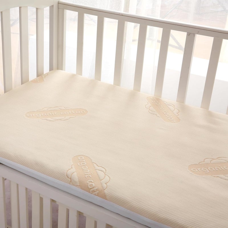 MATTSHIELD ORIGINAL Crib Organic Mattress Protector Pad - Certified Organic Cotton Waterproof Breathable Mattress Pad Cover - 200 GSM Comfort - Deep Pocket - Fitted Comfort - Image 3