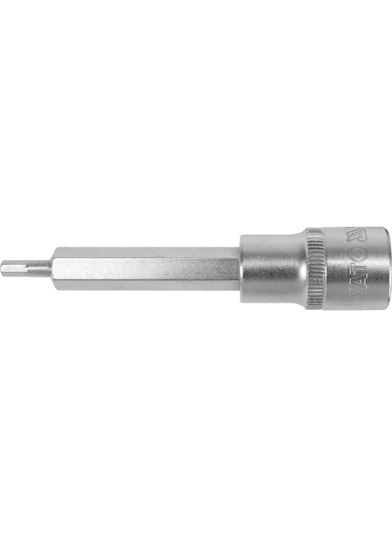 Yato Yato YT04390 Socket Bit of Size 4mm Length 100mm Suitable for 12 inch Drive Socket Wrench Set S2 steel Chromium platedSocket Tool BoxUsed as Home Mechanical ToolsIndustrial Tools Power tool  - Image 2