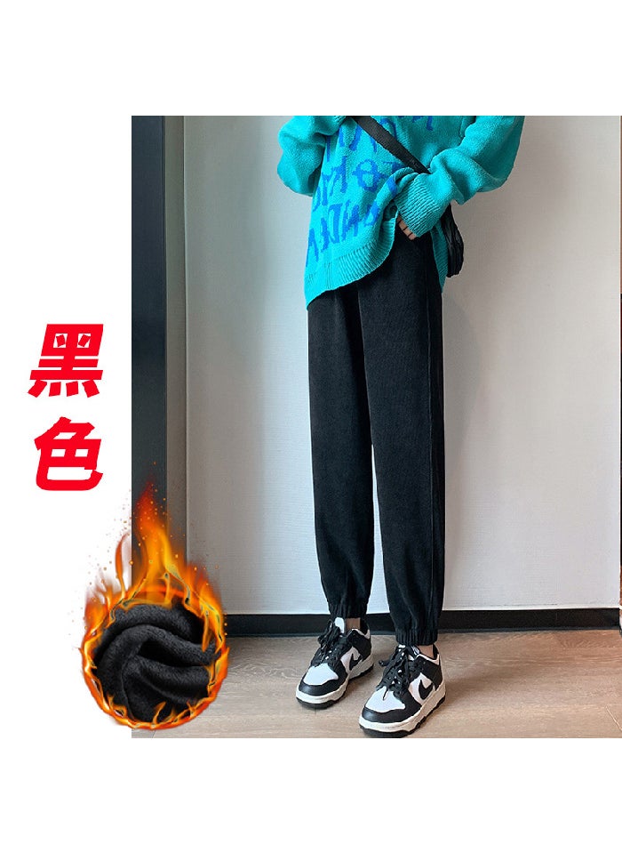 Generic Maternity Pants Winter Thickened Fleece Tapered Velvet black  - Image 1