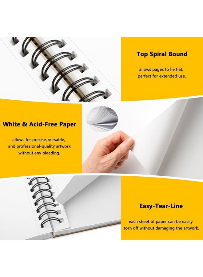 Winner 9" x 12" Sketch Book 4 Pack, 400 Sheets Spiral Bound Art Sketchbook, 68lb/100gsm White Acid Free Drawing Pad, Painting Drawing Writing Sketch Pad, Art Supplies for School, Kids, Adults &Teens - Image 3