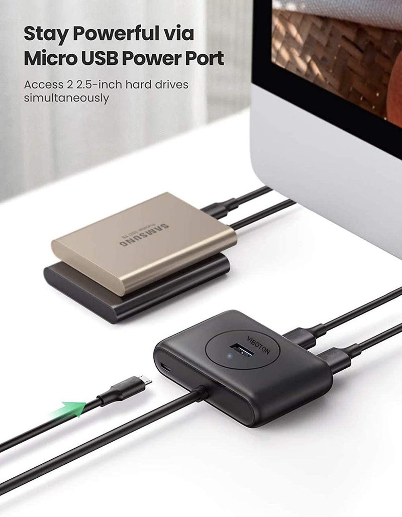 VIBOTON XL-6033 USB Extension USB Hub 3.0 4-Port Portable Data Board with 1.2m Cable for Mac, iMac, MacBook Pro Air, Ultrabooks, Tablet, Laptop, PC, Windows, Mac OS X and Linux - Image 4