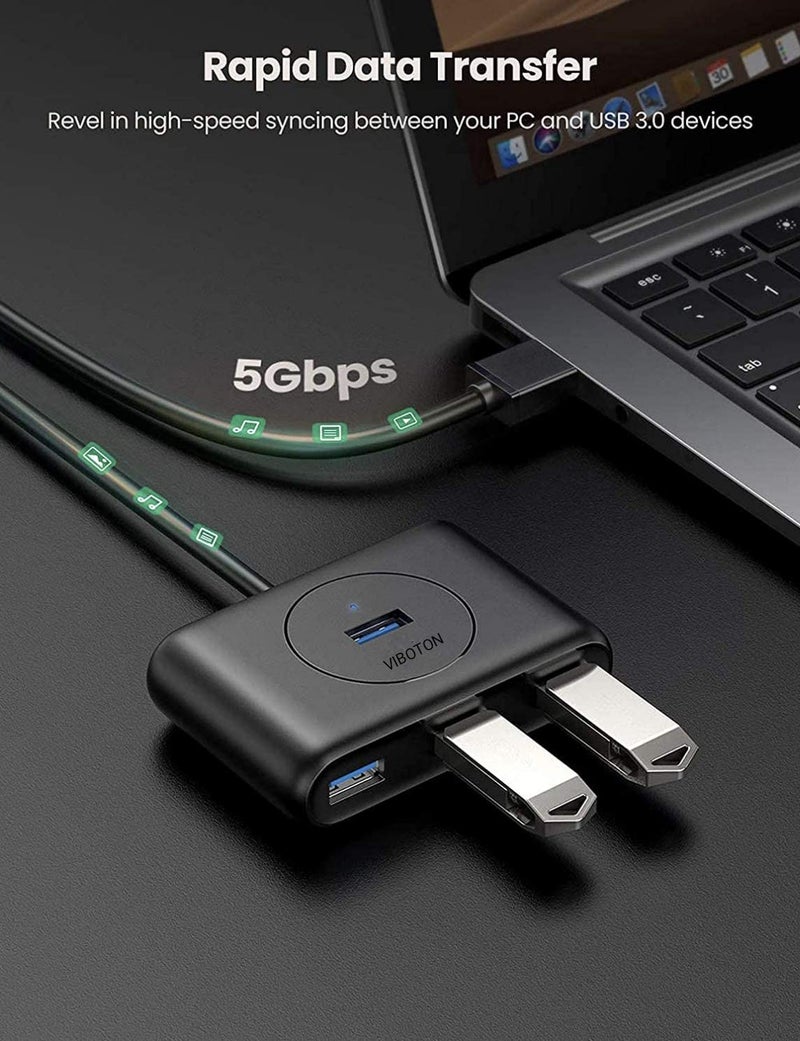 VIBOTON XL-6033 USB Extension USB Hub 3.0 4-Port Portable Data Board with 1.2m Cable for Mac, iMac, MacBook Pro Air, Ultrabooks, Tablet, Laptop, PC, Windows, Mac OS X and Linux - Image 5