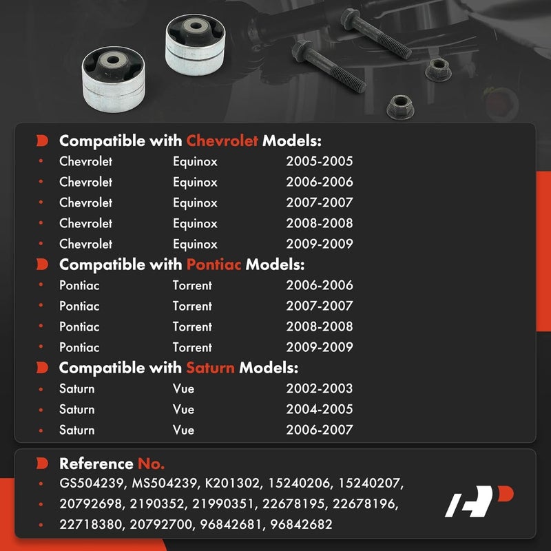 Control Arm Bushing Kit for Chevrolet Equinox  Pontiac Torrent - Image 2
