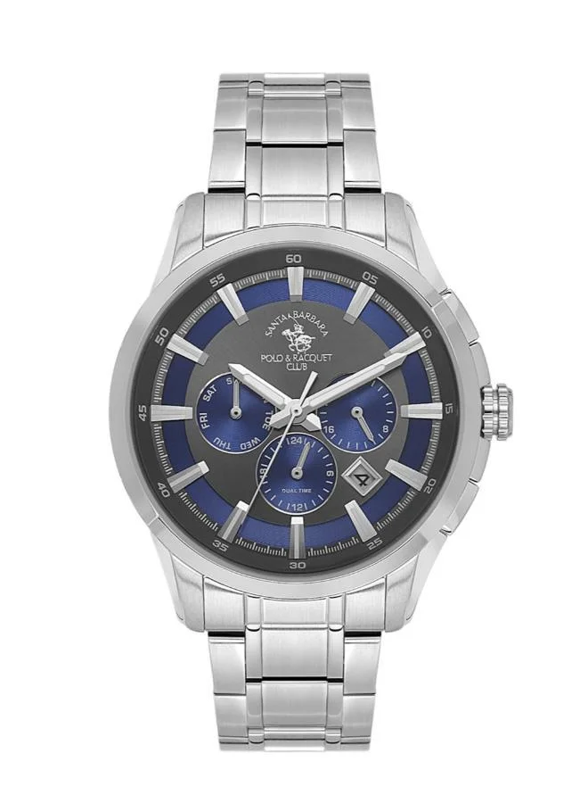 SANTA BARBARA POLO & RACQUET CLUB Santa Barbara Polo & Racquet Club - Legend Men's Watch | Stainless Steel Band with Steel Case | Analog | Round Dial | Mineral Glass | Japanese Quartz | Water Resistance 50 Meters