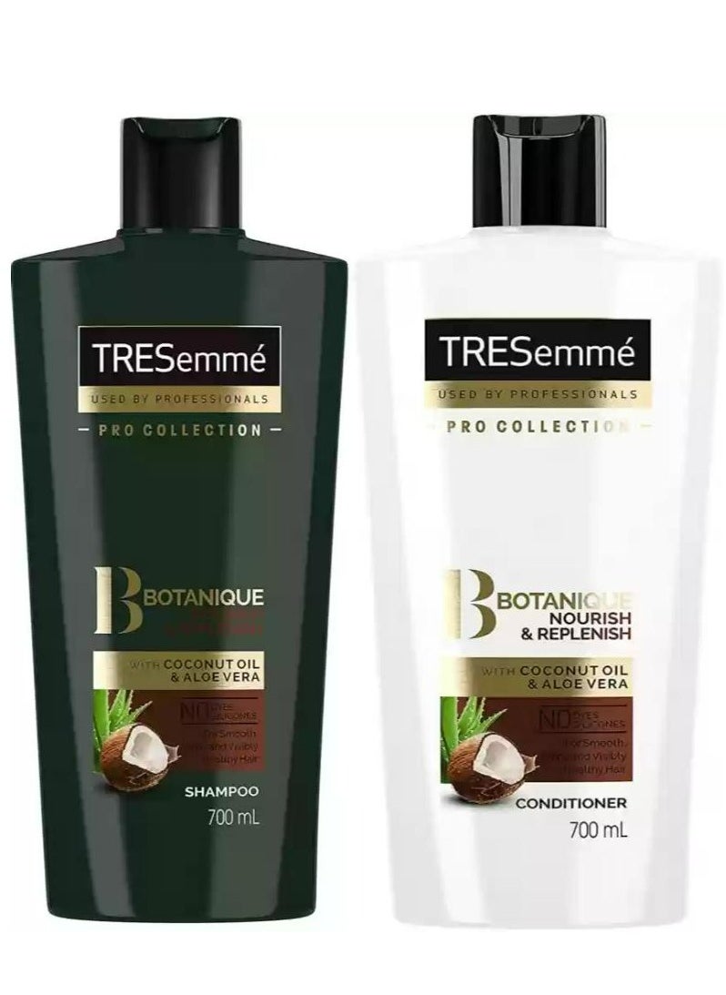 TRESemmé Botanique Shampoo Plus Conditioner Nourish & Repair with Coconut Oil and Aloe Vera 700 ML 2 PCS 