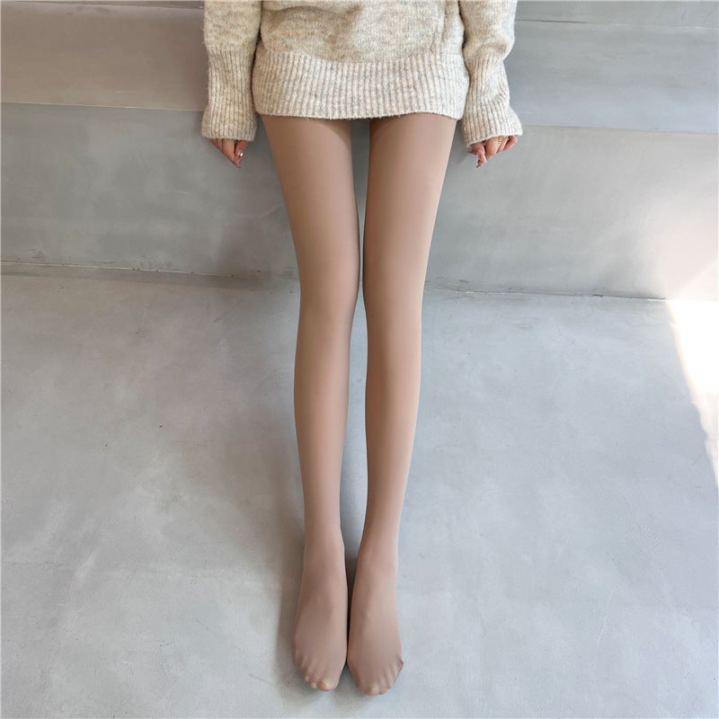 Winter Fleece-Lined Invisible Tights 720D Womens Black foot  - Image 5