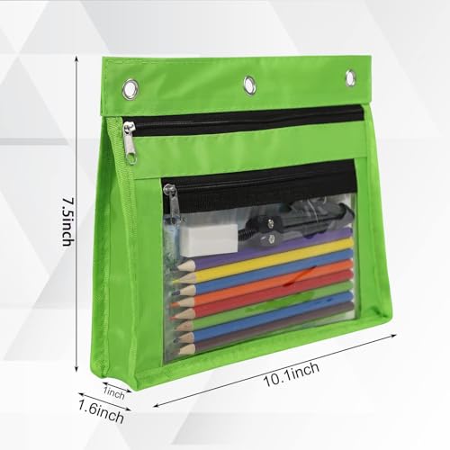 YoeeJob 18 Pack 1 Inch Expandable Zipper Pencil Pouches with Clear Window for 3 Ring Binder Suitable for School OfficeMulticolor - Image 3
