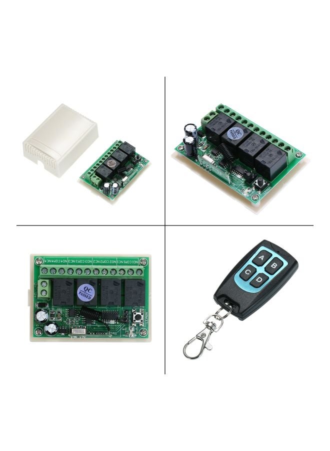 4-Channel Wireless Remote Control Switch Relay Smart Home Automation Device Green/White/Black - Image 4