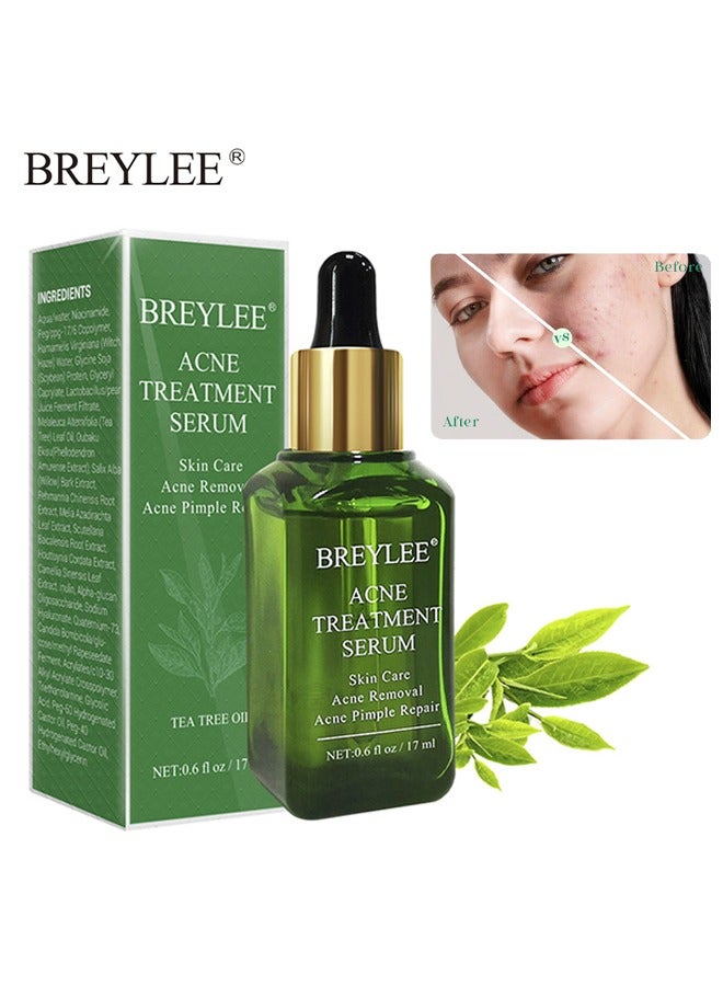 Breylee Acne Treatment Serum,Tea Tree Acne Treatment Serum, Clear Skin Serum for Clearing Severe Acne,Breakout, Remover Pimple and Repair Skin  17ml - Image 1