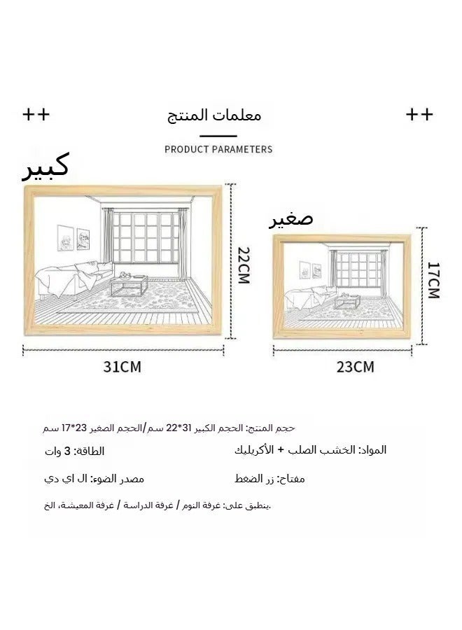 لوحة لوفى من ون بيس بخمسة سرعات مع إضاءة إبداعية قابلة للشحن، لوحة فنية مضيئة معلقة - Image 3