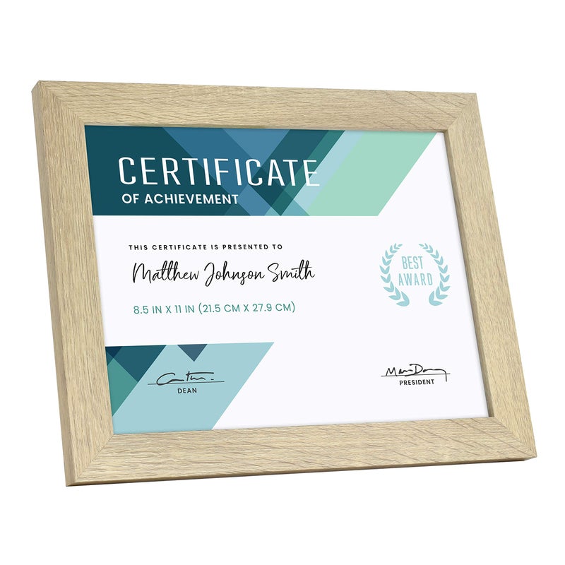 MCS Studio Gallery 8.5x11 Picture Frame Natural Woodgrain  Rectangle Photo Frame for Photos  Posters & Art Prints & Easel for Tapletop Display (1-Pack) - Image 2