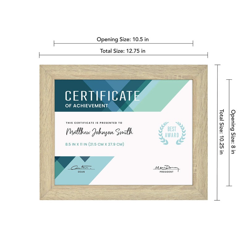 MCS Studio Gallery 8.5x11 Picture Frame Natural Woodgrain  Rectangle Photo Frame for Photos  Posters & Art Prints & Easel for Tapletop Display (1-Pack) - Image 4