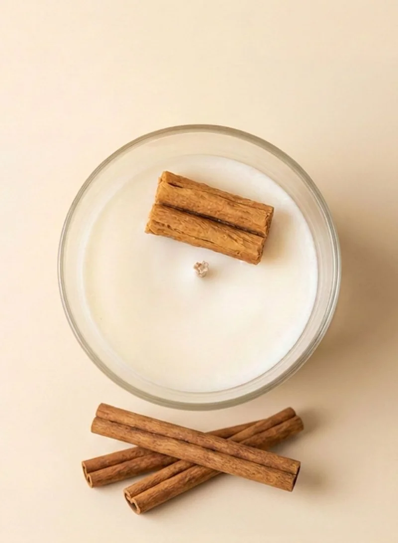 Florence Cinnamon Rolls Scented Candle, Handmade Soy Wax Candle for Home Decor, Warm Spiced Fragrance, Cozy Decorative Gift Candle (280gm, White)