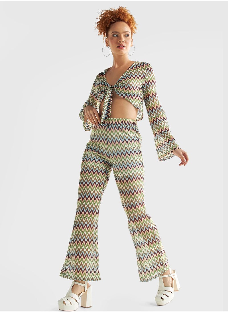 FAV Printed Tie Detail Crop Top  - Image 4