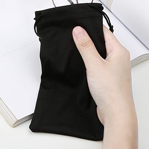 Groupcow 6pcs Eyeglasses Sunglasses Microfiber Pouch Bag, Cell Phone Storage Pouch 7.1" x 3.5" (Black) - Image 4