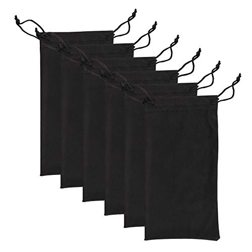 Groupcow 6pcs Eyeglasses Sunglasses Microfiber Pouch Bag, Cell Phone Storage Pouch 7.1" x 3.5" (Black) - Image 1
