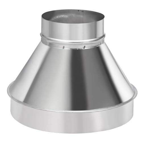 PATIKIL 10 Inch to 5 Inch Round Duct Reducer Increaser Connector, Galvanized Steel Air Duct Adapter Pipe Fitting for Bathroom Kitchen Inline Ventilation Systems, Silver Tone - Image 1