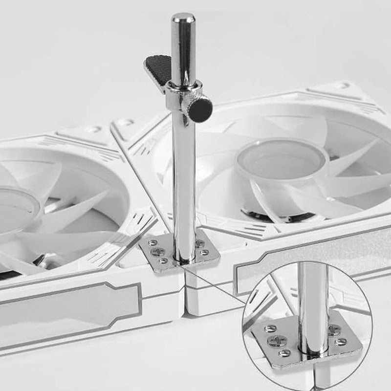 Black Aluminum Adjustable GPU Support Bracket With Fan Mount For Stable Graphics Card Positioning - Image 3