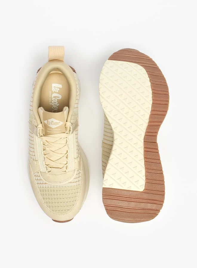 لي كوبر Women's Panelled Lace-Up Low Ankle Sneakers