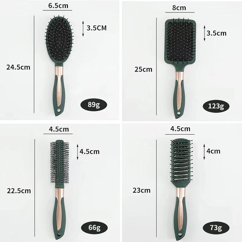 ChicAbode 4 Pcs Hair Brush Set,Anti Static Massage Oval Comb,Detangling Brush Round Hair Brush Vent Hair Brush,Flexible Soft Pin Bristles for Long Thick Curly Wavy Dry Damaged Hair - Image 2
