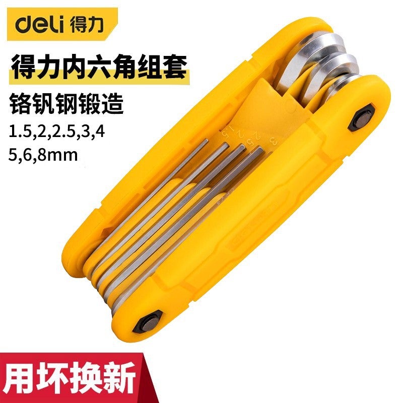 Deli metric hex wrench set suit sets screwdriver portable flat head hex wrench wholesale Default