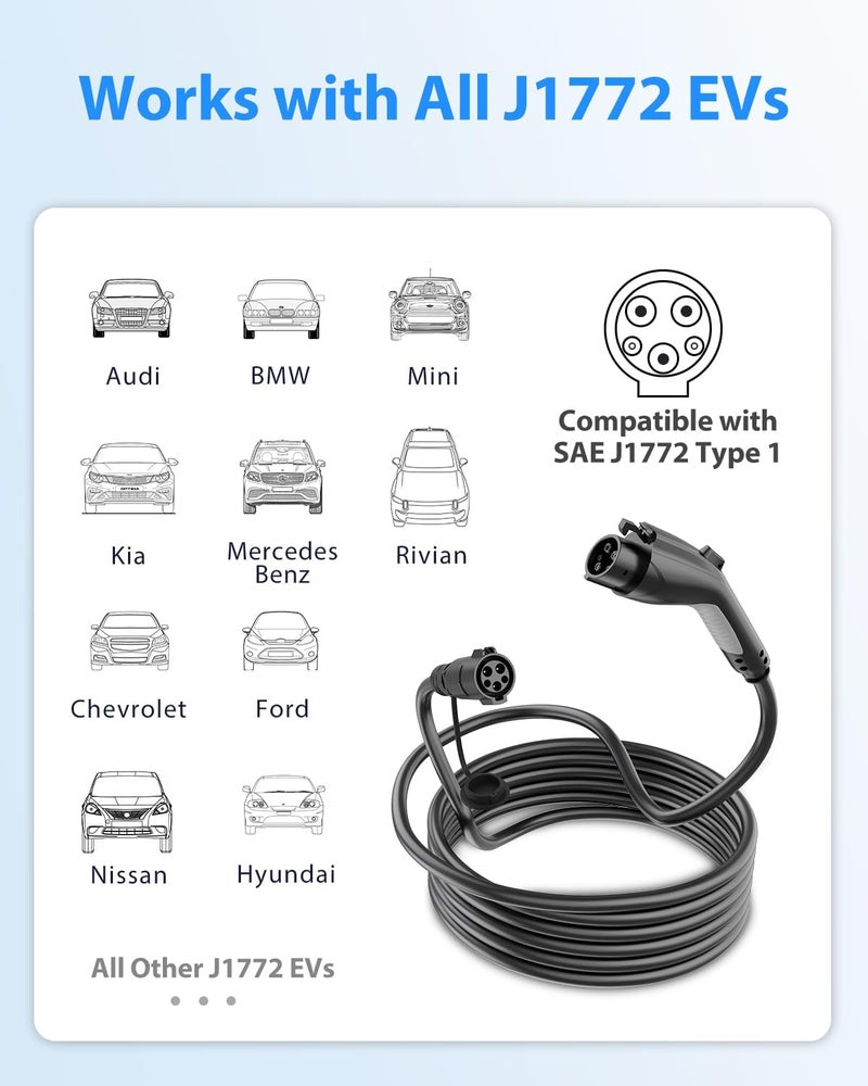 SEGUMA 40FT 50A J1772 EV Charger Extension Cable with Carrying Bag - Image 2