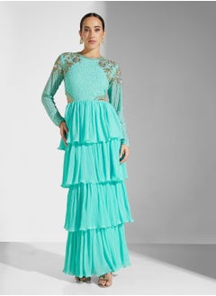 Virgos Lounge Embellished Puff Sleeve Ruffled Dress  - Image 4
