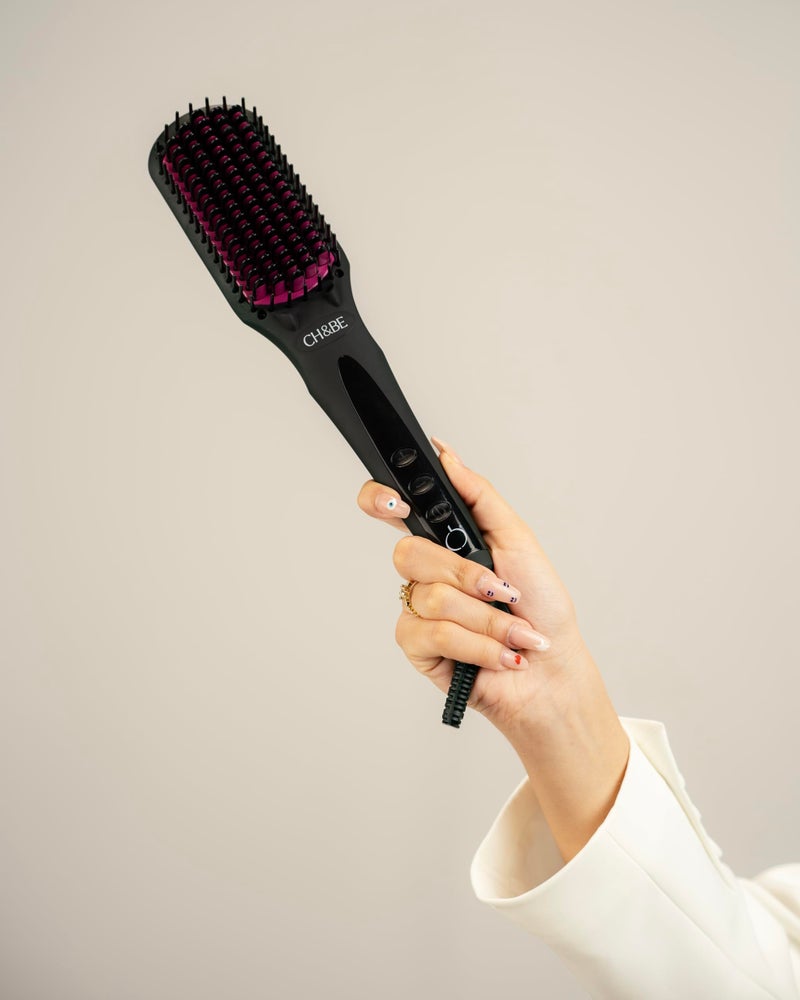 CH&BE Ionic Brush | Healthy and fast daily straightening | Temperature 170?450F | Auto shut off after 60 minutes | Anti-tangle nano comb | Dual ion generator | PTC hair protection technology - Image 4