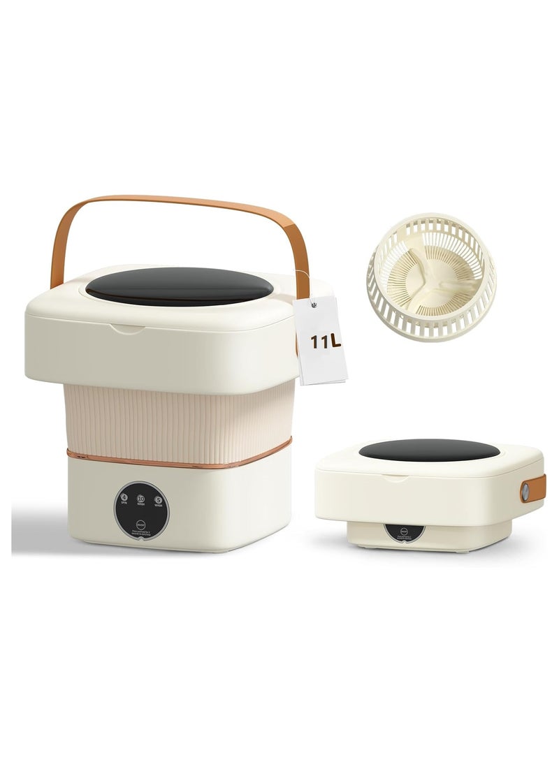 Denx Portable Mini Folding Clothes Washing Machine, Bucket Automatic Mini Household Underwear Foldable Bucket Washer Baby Clothes Washing Machine, Suitable for Travelling, Camping, Apartment Dorm - Image 4