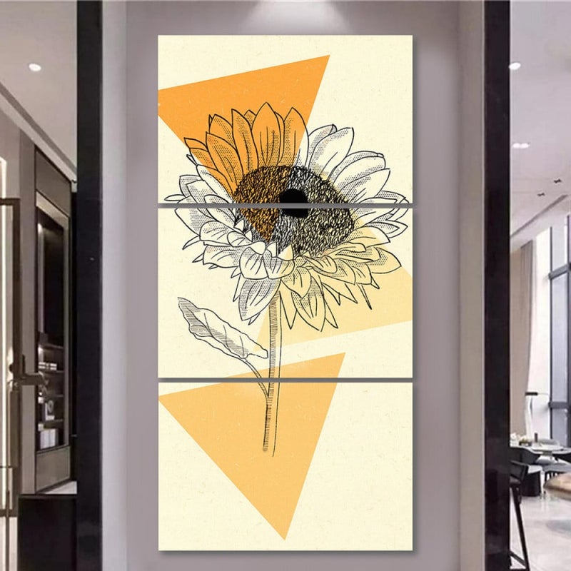 ماركتنا ثلاث لوحات قماشية بتصميم مودرن مع برواز مجوف مقاس (90×40) ثلاث قطع - Image 1