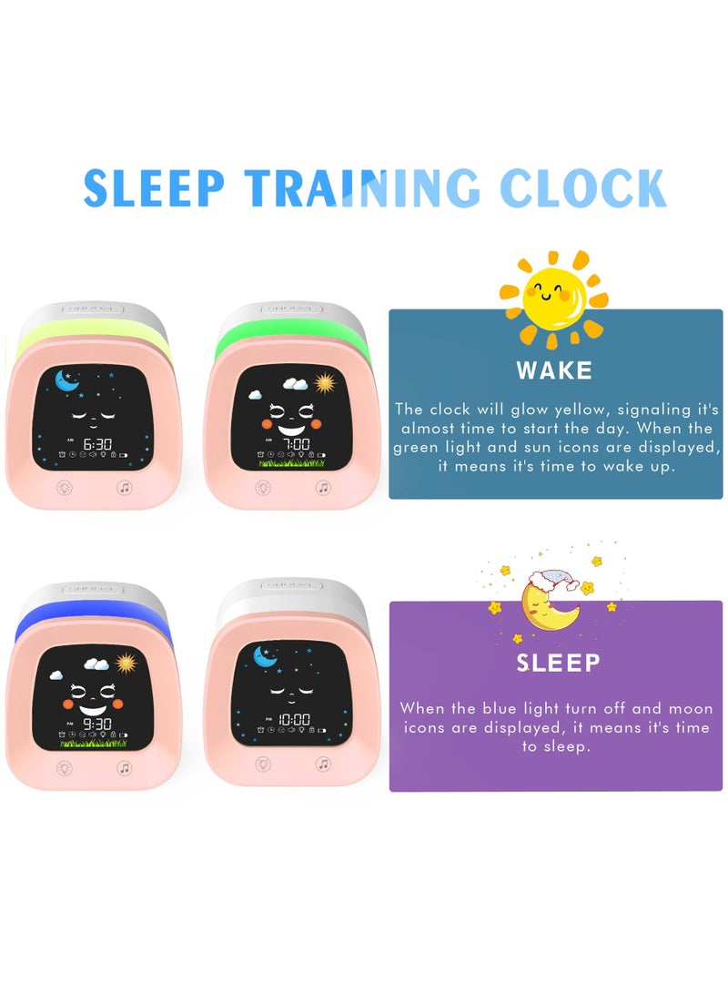 Kids Alarm Clock, Digital Wake up Clock for Kids Bedroom, Toddlers Sleep Trainer with Sound Machine Night Light Nap Timer, Digital Clocks for Boy Girl Birthday Gift  - Image 2