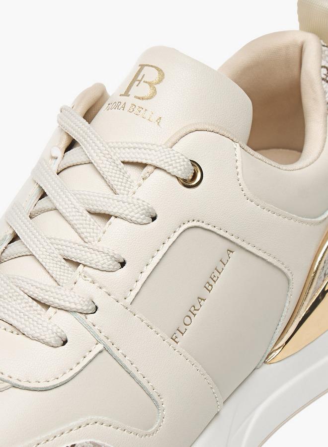 Flora Bella By Shoexpress Womens Panelled Ankle Sneakers With Lace-Up Closure - Image 4