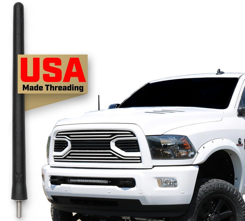 AntennaMastsRus Short Rubber Antenna fits Dodge Ram Truck 2500 20102018 USA Stainless Steel Threading The Original 6 34 Inch Accessories Car Wash Proof Internal Copper Coil