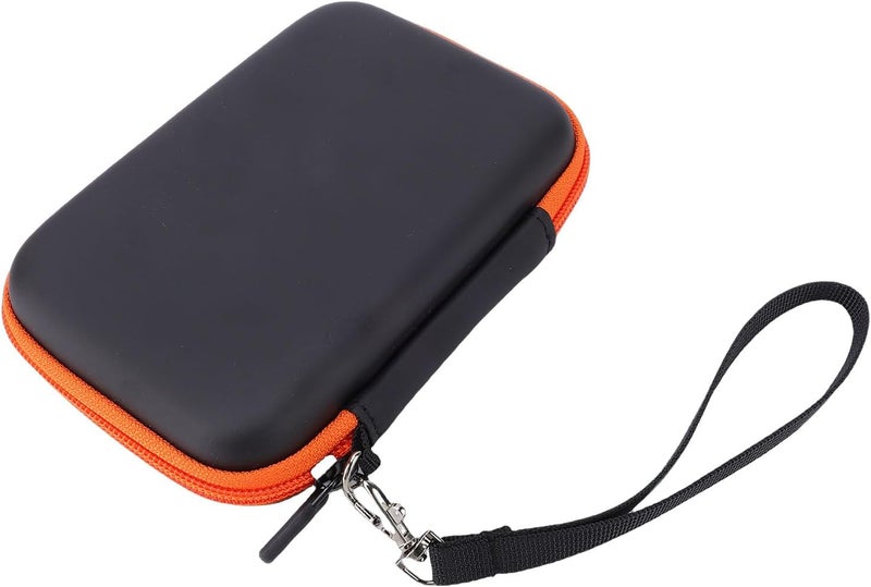 banapoy External Hard Drive Carrying Case Fit for Mini Portable Storage Bag for Busy and Students Black and Orange 6.3x4.33x1.78in - Image 3
