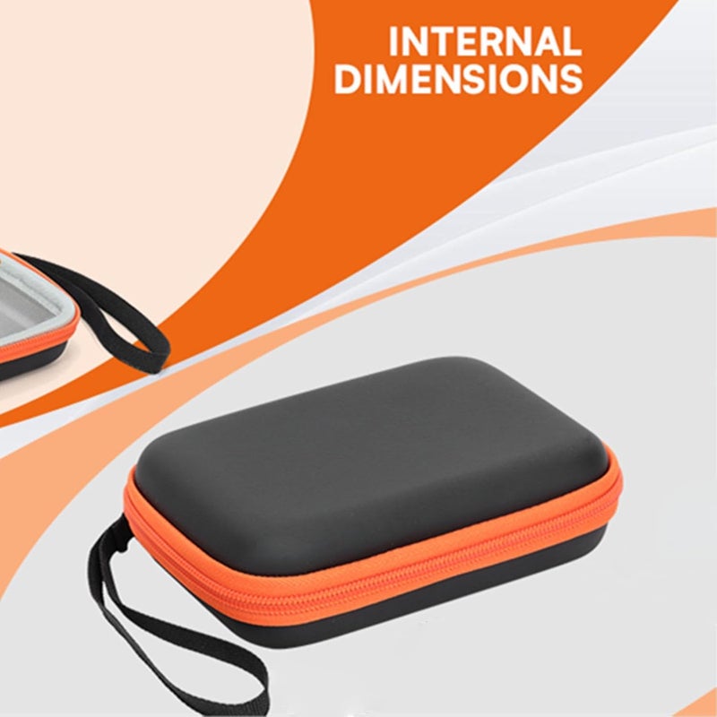 banapoy External Hard Drive Carrying Case Fit for Mini Portable Storage Bag for Busy and Students Black and Orange 6.3x4.33x1.78in - Image 4