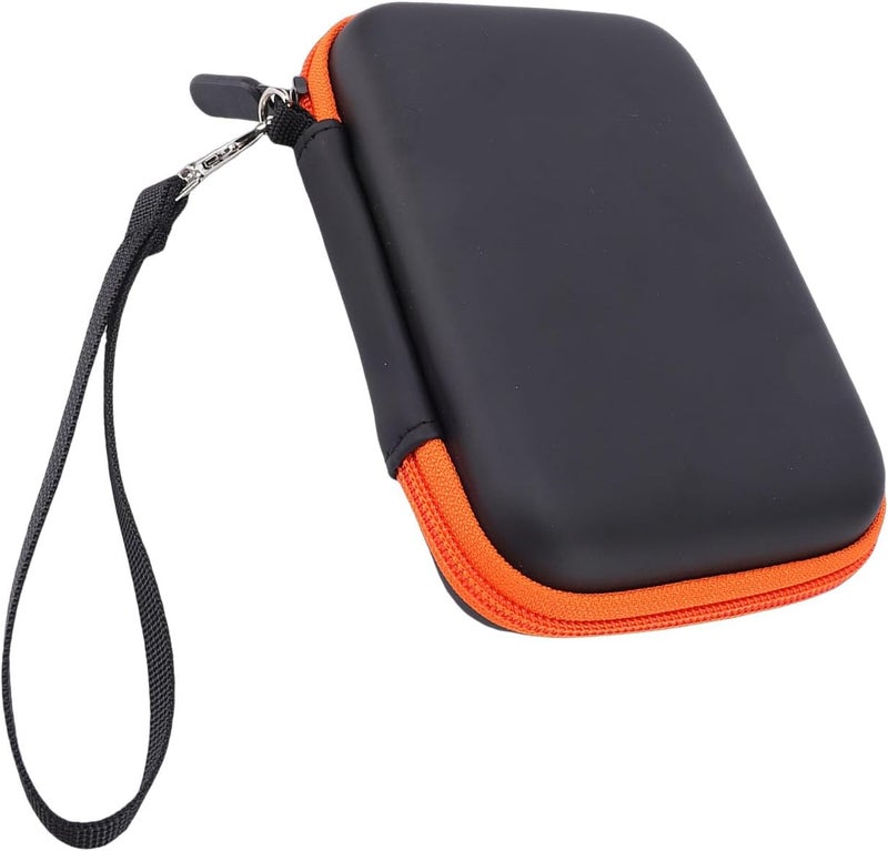 banapoy External Hard Drive Carrying Case Fit for Mini Portable Storage Bag for Busy and Students Black and Orange 6.3x4.33x1.78in - Image 5