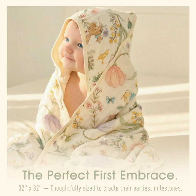 HardNok 4-Piece Ultra Soft Muslin Baby Towel Set - Ideal for Bath & Beach, (32x32 inches) - Image 2