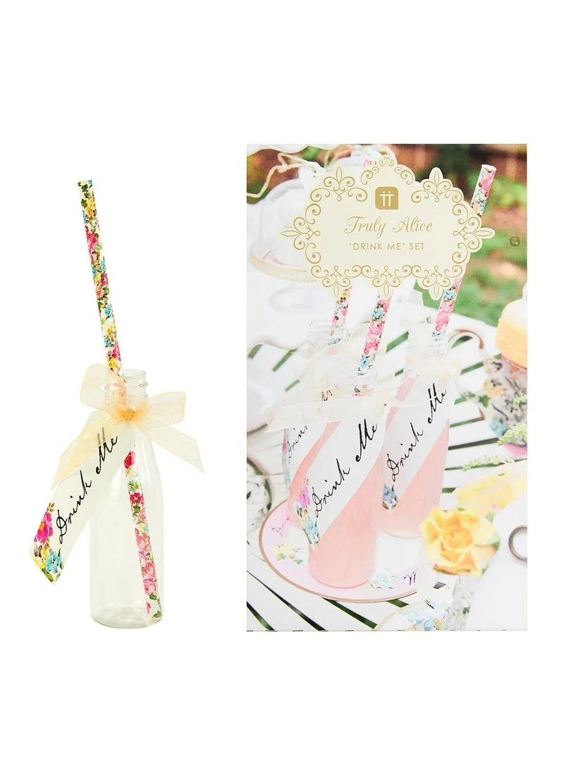 Talking Tables Truly Alice Drink Set, Bottle, Tag & Straw