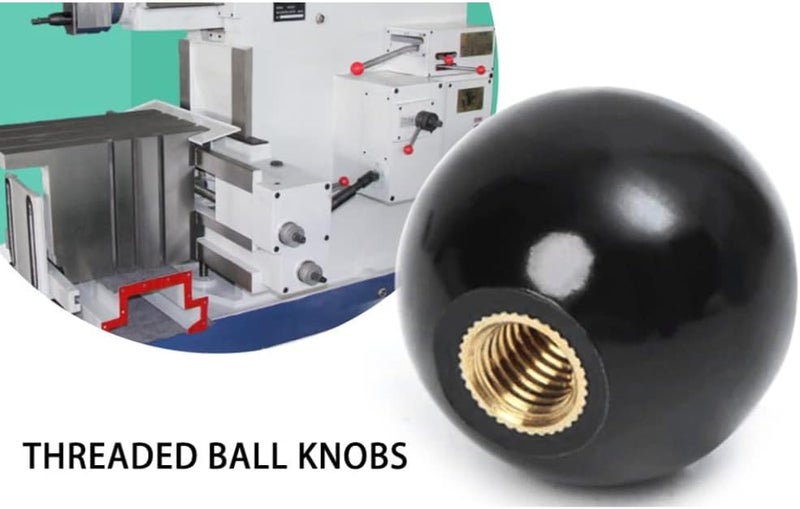 Othmro 3pcs Thermoset Ball Knob M10 Female Thread Machine Handle 40mm Diameter Smooth Rim - Image 5