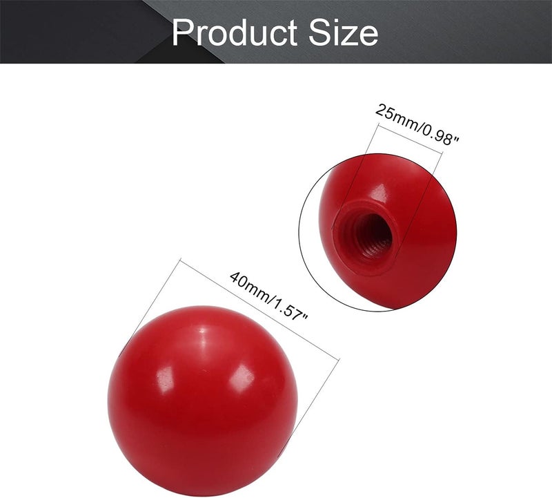 Othmro 3pcs Thermoset Ball Knob M10 Female Thread Machine Handle 40mm Diameter Smooth Rim - Image 2