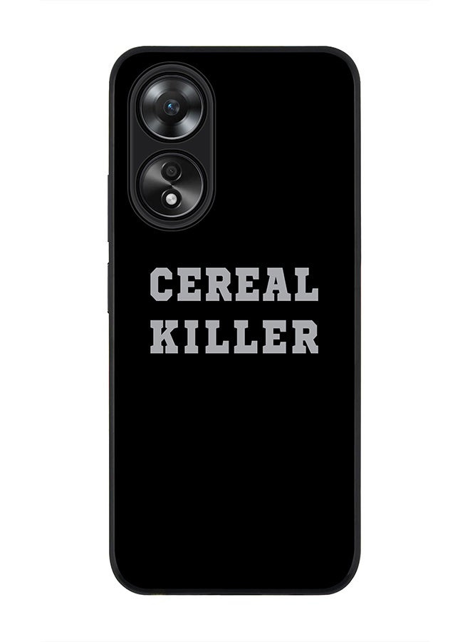 Stylizedd Rugged Black edge case for Oppo A58 4G, Slim fit Soft Case Flexible Rubber Edges Anti Drop TPU Gel Thin Cover- Cereal Killer - Image 1