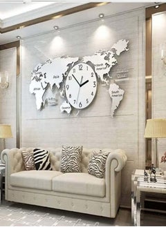 Acrylic World Map Clock Wall Clock Wall Art For Home Office Silver - pzsku/Z3E0B36CE3AD01E3F0AA6Z/45/_/1697309737/99ef38c0-bf0f-47f5-ada0-23fbad6e411c