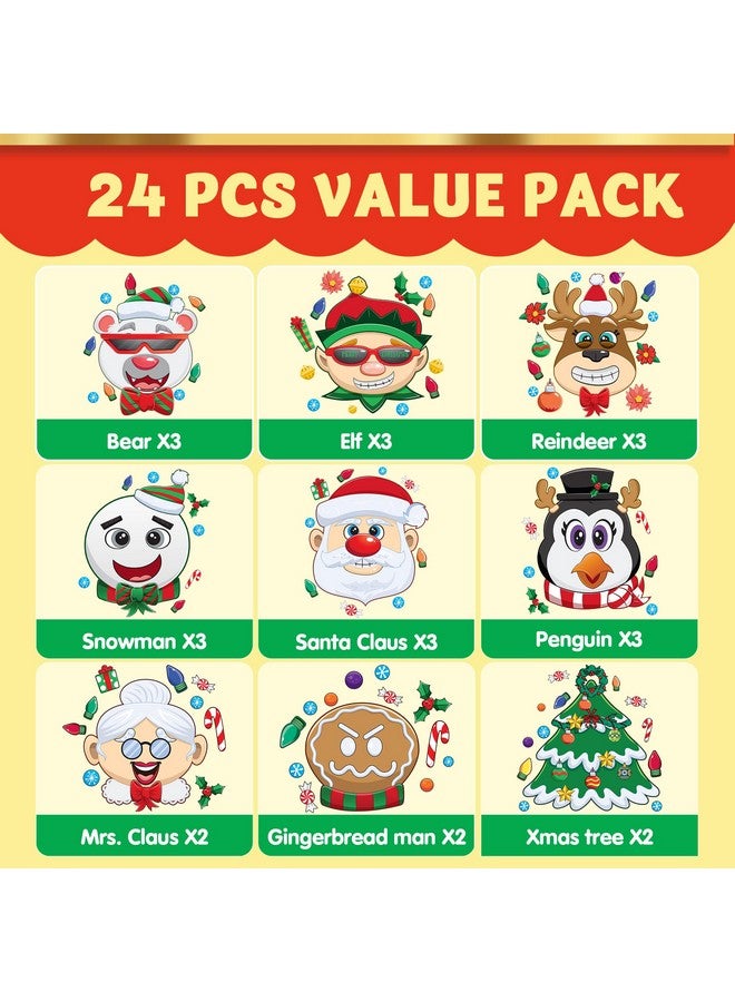 JOYIN 24 Pcs Christmas Make-a-face Stickers, Make Your Own Characters Mix and Match Sticker Sheets with Christmas Elf, Santa Santa, Snowman, Penguin, and Polar Bear Kids Party Favor Supplies Craft - Image 2