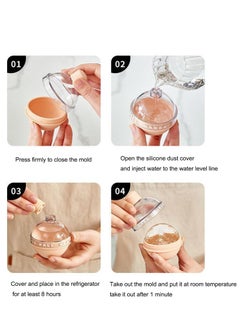 KASTWAVE Ice Ball Mold, Silicone Spherical Reusable Ice Ball Maker for Coffee Beverage Cold Drink Making DIY Home Kichen 4 pcs  - Image 4