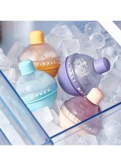 KASTWAVE Ice Ball Mold, Silicone Spherical Reusable Ice Ball Maker for Coffee Beverage Cold Drink Making DIY Home Kichen 4 pcs  - Image 2