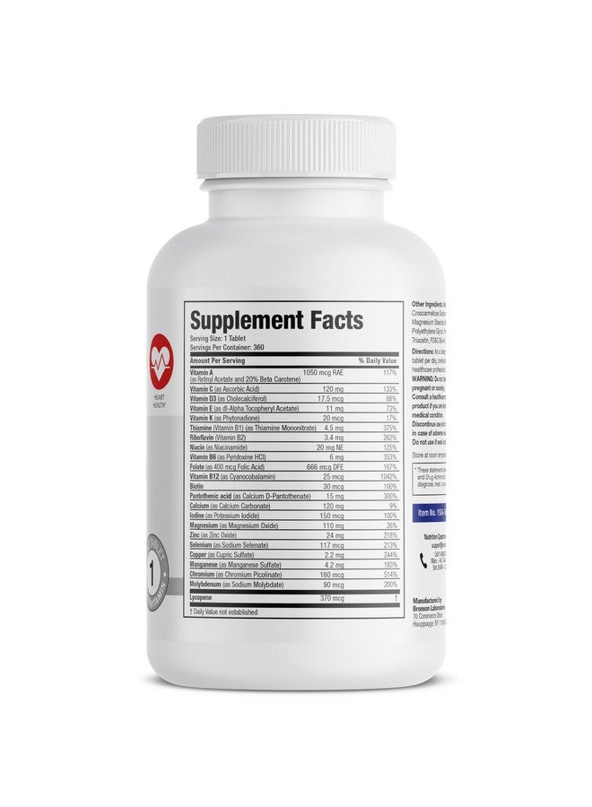 Bronson ONE Daily Mens 50+ Complete Multivitamin Multimineral, 360 Tablets - Image 2