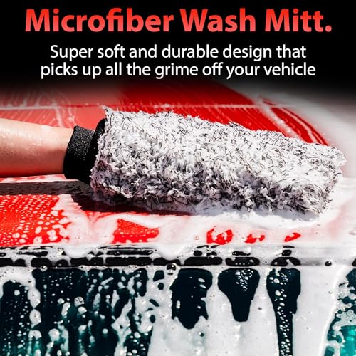 Adam's Polishes Microfiber Car Wash Mitt, Car Sponge Wrapped in Soft, Plush Fiber Cloth Material, Safe Washing with Any Car Soap, Bucket, Foam Gun, Foam Cannon, Other Cleaning Supplies - Image 2
