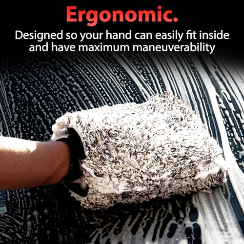 Adam's Polishes Microfiber Car Wash Mitt, Car Sponge Wrapped in Soft, Plush Fiber Cloth Material, Safe Washing with Any Car Soap, Bucket, Foam Gun, Foam Cannon, Other Cleaning Supplies - Image 4